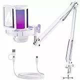 MAONO Gaming Mikrofon, USB Microphone mit RGB-Licht, Geräuschunterdrückung, Stummschaltung, Gain, Galgenarm, Pop-Filter für MAC PS4 PS5, DGM20S