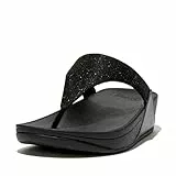 Fitflop Damen Lulu Shimmerlux Toe Post Schiebe-Sandalen, Schwarz, 41 EU