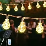 SALCAR Solar Lichterkette Aussen Vintage Hanfseil, 5M 10 Glühbirnen LED Solar Lichterkette Außen Wetterfest, 8 Modi Outdoor Lichterkette für Baum, Terrasse, Hof, Haus, Hochzeit Deko, Warmweiß