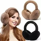 Dwenarry Ohrenwärmer Damen Winter Plüsch Ohrenschützer Flauschig Ohrenwärmer Wärme Faltbare Ohrwärmer 2 Stücke