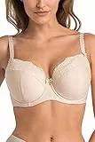 Teyli Damen BH mit Bügel - BHS Gepolstert - BH Grosse Grössen - Bra Große Brüste - Komfort Starker Halt Bra - Damen BHS Frauen Bramit Spitzenbesatz und markantem Rosenmotiv