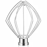 Gdrtwwh Drahtpeitsche Aufsatz für KitchenAid 4,3 Liter und 4,8 Liter Standmixer, Edelstahl Eiercreme Rührer, Mehl Kuchen Mayonnaise Schneebesen (ersetzt 5K45WW)
