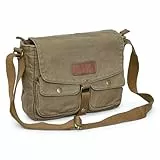 Gootium Umhängetasche aus Segeltuch – Messenger Bag Canvas Vintage für Damen und Herren, Armeegrün, 28 cm, Umhängetasche