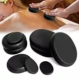 Hot Stone Massage Set, 9 Stück Basalt Massagesteine Große Heiße Steine, Steine Massagesteine Geeignet für Spa Privatanwender Massagetherapy Entspannung