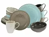 CreaTable, 19984, Serie Nature Collection, 16-teiliges Geschirrset, Kombiservice aus Steinzeug, spülmaschinen- und mikrowellengeeignet, Qualitätsproduktion