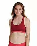 DANISH ENDURANCE Sport BH für Damen, bügellos, bequem & leicht, recycelte Materialien, Racerback-Bralette mit Kompression für Yoga, Pilates, Training, Laufen, Joggen, 1er Pack (Ruby, XL)