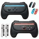 Kinwin Griffe für Nintendo Switch 2 (2025)/ Switch 1 & OLED Zubehör für JoyCon, Anti-Rutsch Controller Griffe Kit für Mario Kart World/8 Deluxe Spiele, NS2/NS1 Joypad Halter für JoyCon 2(Schwarz)