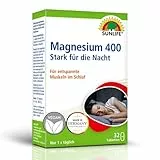 SUNLIFE Magnesium 400 Stark für die Nacht - 1 x 32 Stück - Magnesium Tabletten mit Vitamin C, Melisse & Vitamin E - Magnesium 400mg für Nerven & Muskeln - Magnesium hochdosiert für den Schlaf