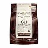CALLEBAUT Receipe No. 811 - Kuvertüre Callets, Zartbitterschokolade, 54,5% Kakao, 1x 2500 G