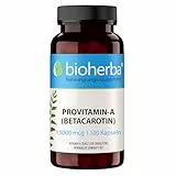 Beta-Carotin Kapseln – 100 Stück mit 15000 µg Provitamin A (Beta-Carotin) – trägt zur Erhaltung normaler Haut und Sehkraft bei – von BIOHERBA | PZN 18216640
