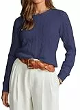 BLENCOT Damen Pullover Casual Strickpullover Herbst Winter Rundhals Pulli Warm Outwear Pullover Oberteile