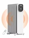 Midea NY2311-24UR Ölradiator, Mobile Elektroheizung 11 Rippen mit Fernbedienung und LED Touchscreen，Radiatoren Elektrisch Heizung mit Thermostat, 4 Modus, Überhitzungs-Kippschutz, Leise, 2300W