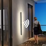 ANKBOY 120CM Wandleuchte Aussen Bewegungsmelder Lange Außenleuchte mit Bewegungsmelder Außen Modern Schwarze Aussenleuchte Wand Außenwandleuchte LED Wasserdicht für Gärten Garage, 38W/4000K Naturweiß
