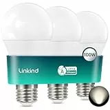 Linkind Ultra-effiziente E27 LED Lampe 1521LM, 7,2W=100W, 4000K Neutralweiß von Energieeffizienzklasse-A, 50,000 Std. Lebensdauer, Nicht Dimmbar, A60 E27 Energy-Saving Bulb, Matt, 3 Stück