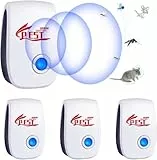 Ultraschall Schädlingsbekämpfer,4 Stück Elektronische Insektenschutzmittel, Moskitoschutz Innenräumen Pest Repeller für Kakerlaken, Mäuse, Fliegen, Mücken, Spinnen