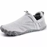 WateLves Barfußschuhe Traillaufschuhe Herren Damen Leichte Indoor Outdoor Zehenschuhe Minimalistische Unisex(Hellgrau 42)