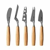 Boska Käsemesser-Set Amigo Small/Set aus 5 kleinen Messern/Käsemesser für jede Käsesorte/Ergonomischer Griff/Hochwertiger Edelstahl/Buchenholz/Antihaft durch BSF Behandlung