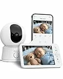 ARENTI Babyphone mit Kamera und App mit 5' Display, 1080P PTZ Video Babyfon mit Kamera, One-Touch-Ruf, Temperatursensor, Wiegenlied, Nachtsicht, 2 Wege Audio, VoX Mode, Automatische Verfolgung