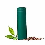 Smart Edelstahl Vakkum-Thermosflasche 500 ml, batteriebetrieben - Laufzeit bis 500 Tage, inkl. Teeinfuser aus Edelstahl, Touch-Screen mit Temperaturanzeige und Farbcode, Höhe: 23 cm (Grün)