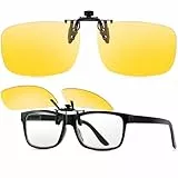 Clip-on Nachtfahrbrille-Nachtbrille zum Autofahren für Herren und Brillenträger-Polarisiert-Reduziert effektiv die Blendung von entgegenkommenden Scheinwerfern-HD Sichtglas(60 * 40mm)