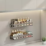 AZVFLY Duschablage Ohne Bohren 2 Stück: Badezimmer Organizer Großer Rostfreie Kohlenstoffstahl Kapazität Badregal Duschkorb zum hängen für Bad und Küche (grau, 40CM)