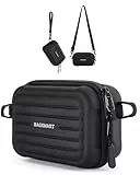 bagsmart Digitalkamera Tasche Kameratasche Kleine kompatibel Fotokamera Tasche mit 2 Tragemöglichkeiten, für Canon PowerShot/GoPro/Kodak Pixpro,Schwarz Streifen
