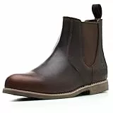 SL-Saint Herren Handgefertigte Klassische Chelsea-Stiefel Aus Echtem Rindsleder Slip On Mode (DunkelBraun Lederfutter, Erwachsene, Herren, 44, Numerisch, EU Schuhgrößensystem, M)