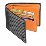 BIAL Geldbörse Herren RFID Gefaltete Leder Portmonee Herren, Geldbeutel Mit 1 ID Fenstern 9 Kredit Kartenfächern 1 Banknotenfächer 1 Münztasche, Geldbeutel Männer Geschenkbox Schwarz Braun