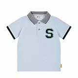 Steiff Poloshirt Kurzarm EU Größe 98 Chambray Blue, Polo-Shirt kurzärmelig, Polohemd für Kinder, Hemd mit Kragen, weich und bequem, waschmaschinenfest