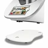 Gleitbrett für Thermomix TM6 TM5, Bambus Schnelles Bewegen Gleitbrett für Thermomix Vorwerk Küchenmaschine TM6 Zubehör, für Thermomix TM6 TM5 Unterlage Brett Rollbrett Weiß