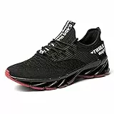Turnschuhe Herren Damen Sportschuhe Laufschuhe Atmungsaktiv Leichtewichts rutschfeste Gym Fitness Schuhe Fashion Luftpolster Sneaker18 Black red 44