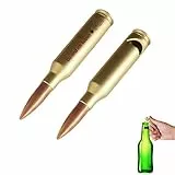 2 Stück Flaschenöffner, Tragbare Bieröffner aus Metall, Patrone Kaliber 50 Bottle Opener, Kreativer Korkenzieher, Top Männergeschenk