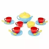 Green Toys 8601074 Teeservice für Kinderküche, Spielküche, Rollenspiel, nachhaltiges Küchenspielzeug für Kinder ab 24 Monaten, 17-teilig, Kindergerecht