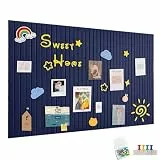 90x60cm Große Filz Pinnwand Selbstklebend, Filzboard Memotafeln Memo Boards mit 30 Pinnnadeln Bulletin Board Wanddekoration für Büro Küche, Fotos Memos,Dunkelblau