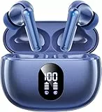 buwy Bluetooth-Kopfhörer, Drahtlose Bluetooth 5.3 In-Ear-Kopfhörer, wasserdichte Kopfhörer, LED-Display, Geräuschdämpfungsmikrofon