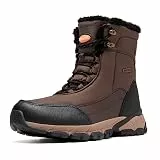 SHULOOK Winterstiefel Herren Wasserdicht Warm Gefüttert Winterschuhe Herren Schneestiefel rutschfeste Hohe Wanderschuhe Outdoor Schuhe Winter für Wandern Camping (Braun EU 44)