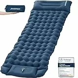 HAUSPROFI Isomatte Selbstaufblasend, 10cm Ultraleicht Isomatte Camping, Aufblasbare Isomatte Matratze, Luftmatratze Camping, Campingmatte mit Fußpumpe und Kopfkissen für Outdoor, Dunkelblau
