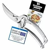 Thiru Premium Geflügelschere - Küchenschere für Profis - Kinderleichter Federmechanismus für Rechts- und Linkshänder - Fleischschere mit Sicherheitsverschluss & Aufbewahrungshülle