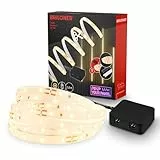 BRILONER - Pimp your Panel LED Strip Starterset, Warmweiß, Kabelschalter, Streifen, Leiste, Zimmer Deko, Band, Zubehör Akustikpaneele, Lichtleiste, Lichtband, 2,6m, Weiß