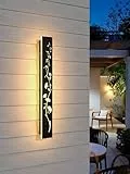 AOEH LED Wandlampe Aussen Lange Wandleuchte Ginkgo Wandlampe Schwarz Lang Ip65 Wasserdicht 3000k 20W Aluminium Villa Wandleuchte Für Gärten Terrassen Wohnzimmer Innen Wandleuchten Außenleuchte,60CM