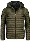 Indicode Herren Bowers Steppjacke in Daunenjacken-Optik | Winterjacke Übergangsjacke M, Army