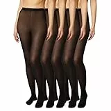 FM London Damen (5er-pack) Strumpfhose Für Tights, Schwarz, XL EU