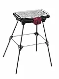 Tefal Easygrill Elektrischer Standgrill | BG90F5 | Mit Standfüßen Für Draußen | Auch Als Tischgrill Drinnen verwendbar | 2300 W | 870cm² Grillfläche | Leichte Reinigung | schwarz/Burgunderrot