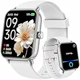 Gydom Smartwatch für Damen, 1,8 Zoll, Smartwatch für Damen, mit Anruf, Bluetooth, Weiß