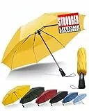 Chakipee Kompakter Reise Regenschirm Groß Sturmfest – Automatik Taschenschirm für Herren und Damen, Tragbarer 210T-Stoff 97 cm Spannweite 8 Rippen Schirm Gelb
