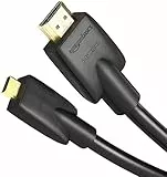 Amazon Basics Hochgeschwindigkeits-Micro-HDMI-Kabel auf HDMI, neuster Standard, 1.83 m, Schwarz