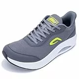 IIV Herren Straßenlaufschuhe mit Fußgewölbeunterstützung, athletische Tennis-Sneaker, orthopädische bequeme Schuhe für Plantarfasziitis, Graugrün, 39.5 EU