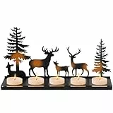 Gucass Adventskranz Modern, Adventskranz Länglich Schwarz für 4 cm Teelicht, Adventskranz Teelichter aus Metall, Kerzenständer Weihnachten, für Weihnachtsdeko & Tischdeko, Adventsgesteck