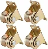 4 Stück Umlenkrolle Stahlseil, Umlenkrollen für Seile V-Nut Seilrollen, Umlenkrollen für Seile 6mm Schwerlastrollen, Seilrolle mit 2 Kugellager für Wäscheleine Drahtseile Rolltore Flaschenzugsystem
