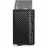 AISIR Wallet, Slim Wallet, Geldbörse Herren, Mini Geldbeutel Herren und Damen mit RFID, schwarz